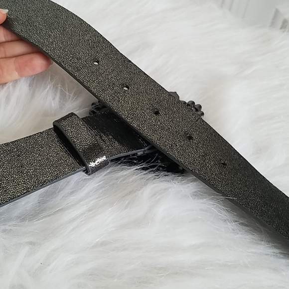 Metallic pewter rhinestones belt - Picture 5 of 5